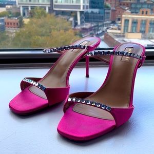 Hot pink crystal heels